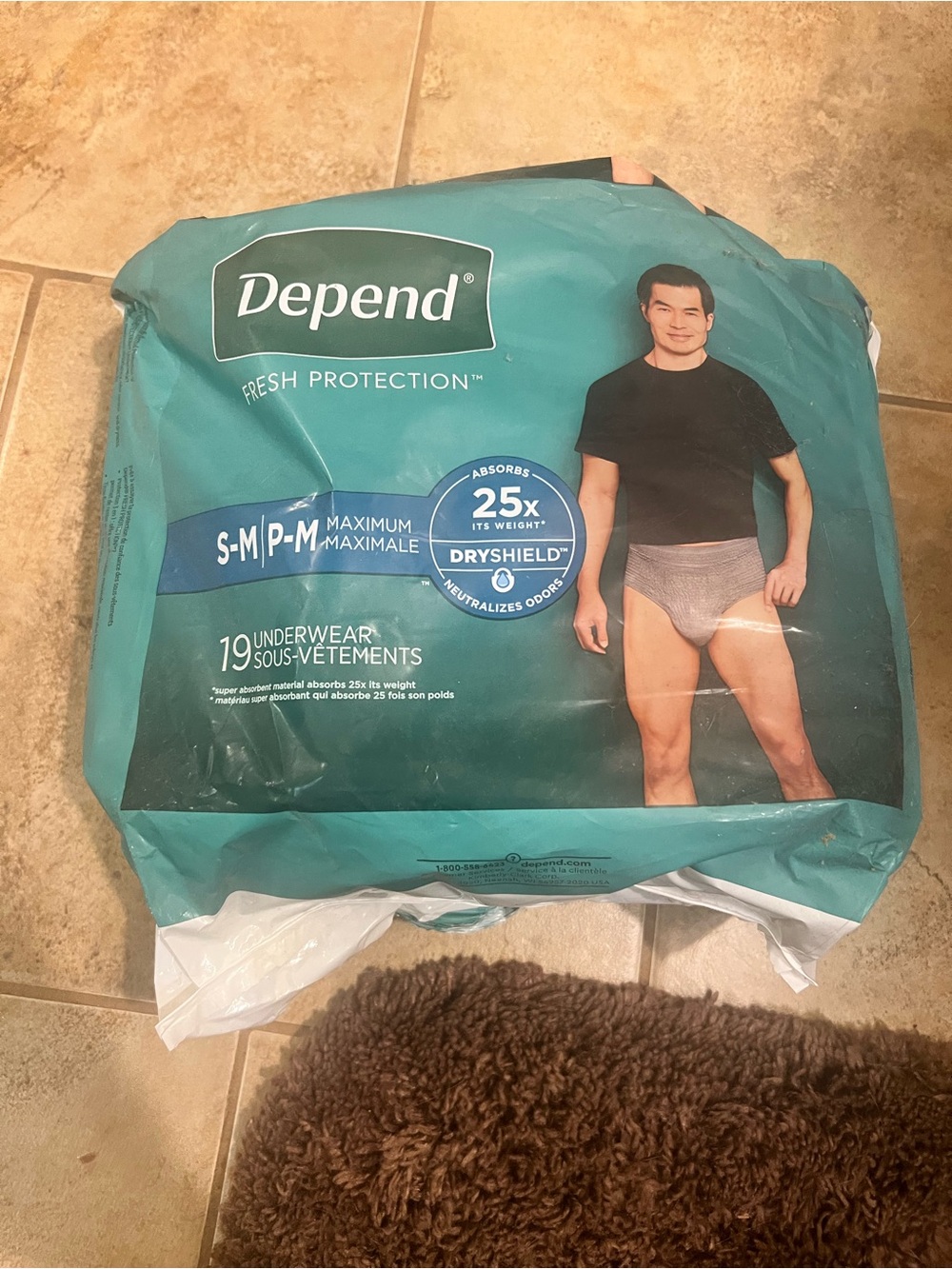 Men’s depends small / medium underwear. Missing one